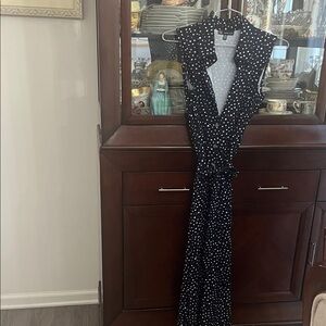 Chic Black and White Polka Dot Maxi Dress